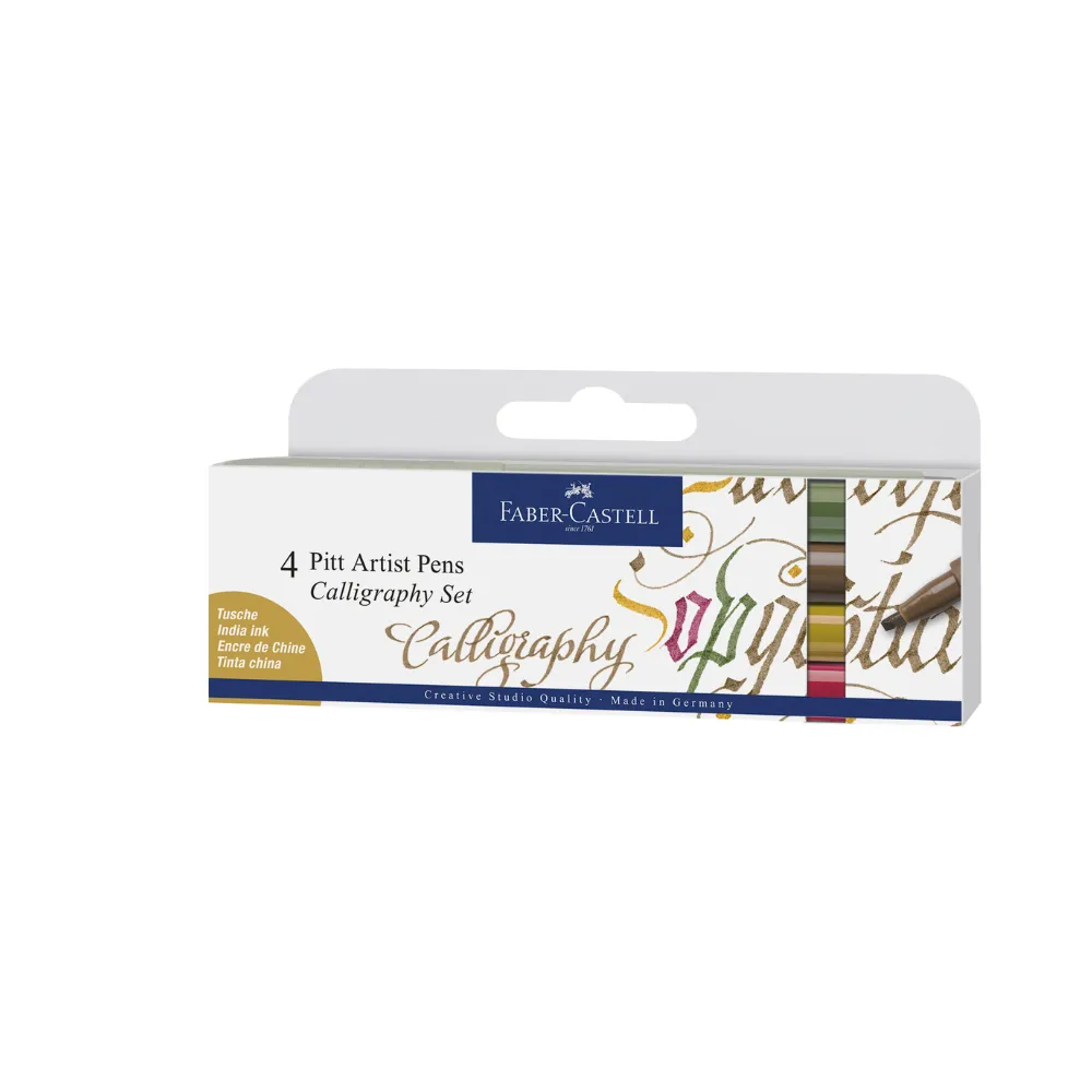 4 Pitt Artist Pens Calligraphy Set - Faber-Castell | Opsco Stationers